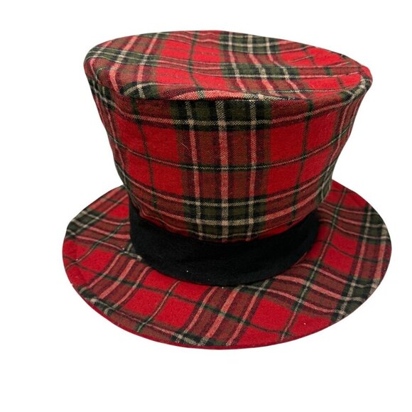 Christmas Tree Topper XL Red Plaid  Snowman Hat Rustic Farmhouse Country - Picture 4 of 8